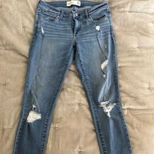 Abercrombie Mid-Rise Distressed Skinny Jeans